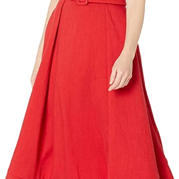 C/Meo Collective Confirmative Dress Gown Red Maxi High Low - Picture 3 of 9